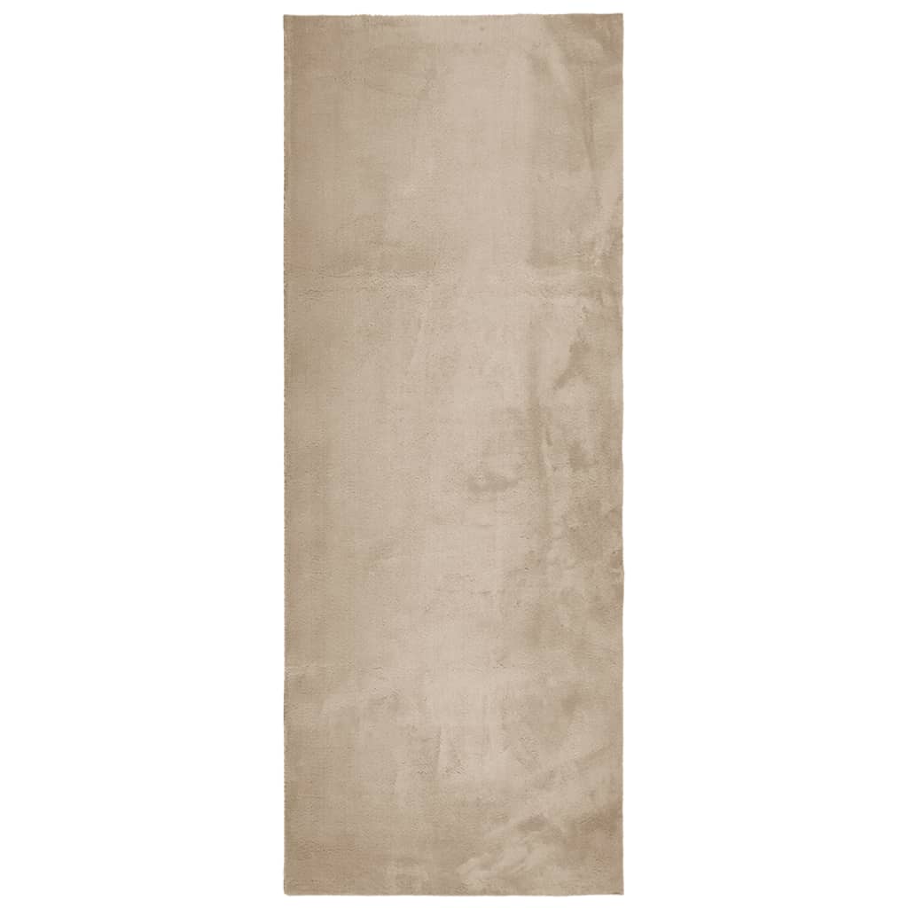 Dywan z Krótkim Włosiem 80x200 cm Piaskowy do Salonu Antypoślizgowy