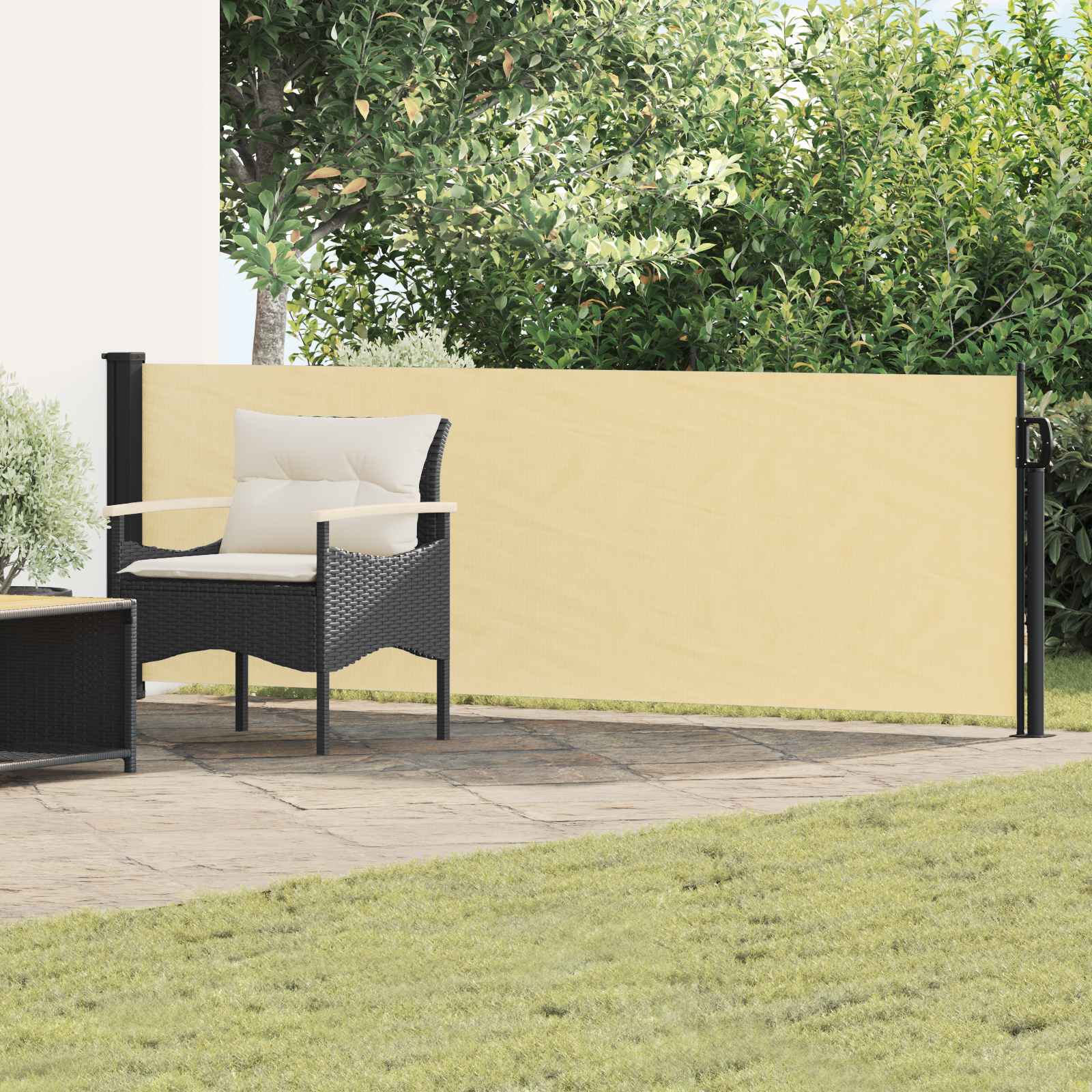 Rozkładany boczny markiz piaskowy 500 x 100 cm Poliester vidaXL