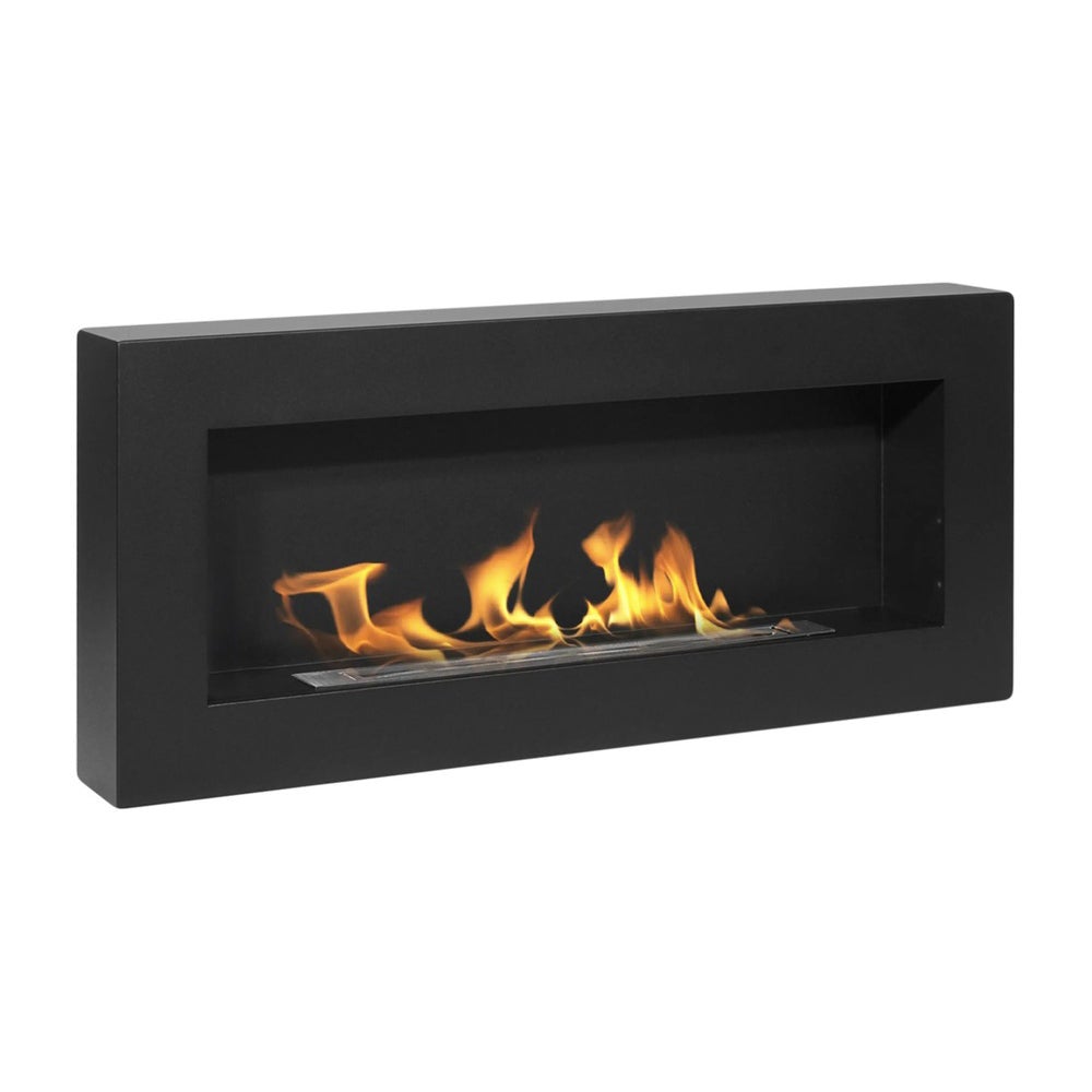 Kominek ścienny na bioetanol Siena Black, dł 90 x gł 12 x wys 40
