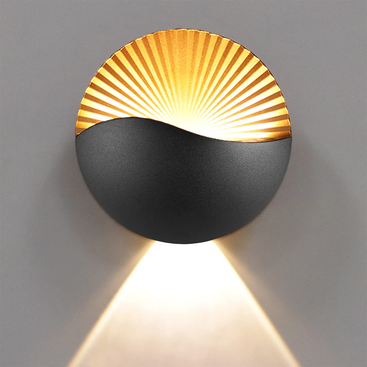 Nowoczesna lampa ścienna 12 W, wodoodporna lampa LED IP65, lampa LED do wnętrz z aluminium do sypialni, salonu, korytarza, ciepła światłość