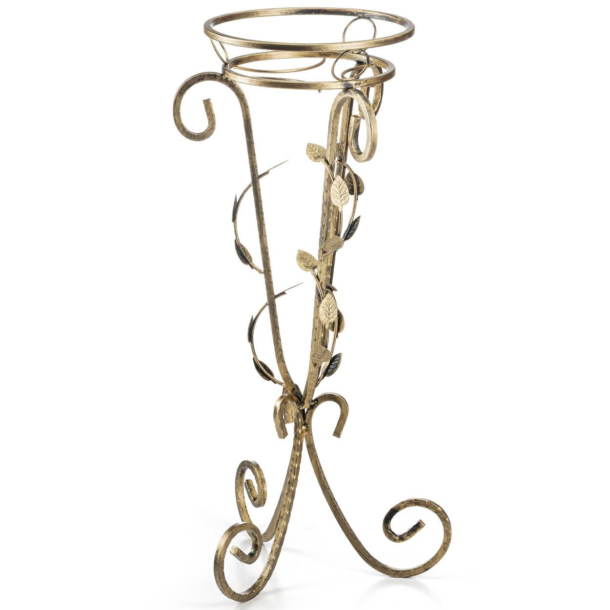 Kwietnik stojący metalowy Dąstal złoty vintage 77x35x28 cm 1 szt.