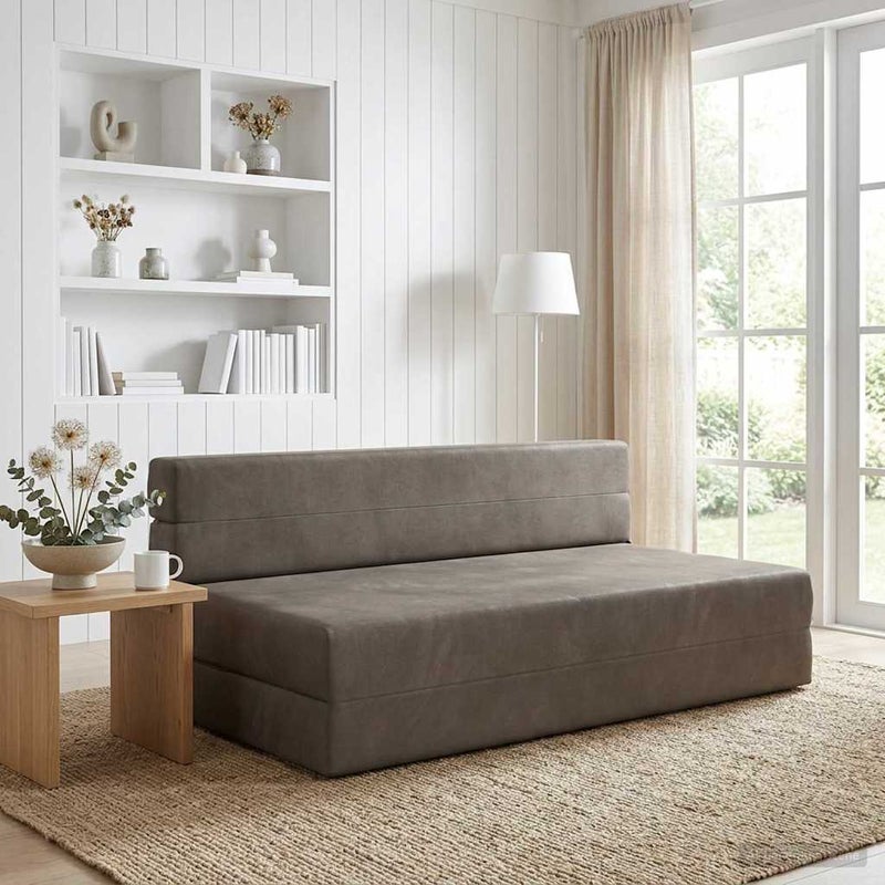 Składana Sofa Łóżko jasnoszary 152 x 86,5 x 60 cm tkanina vidaXL