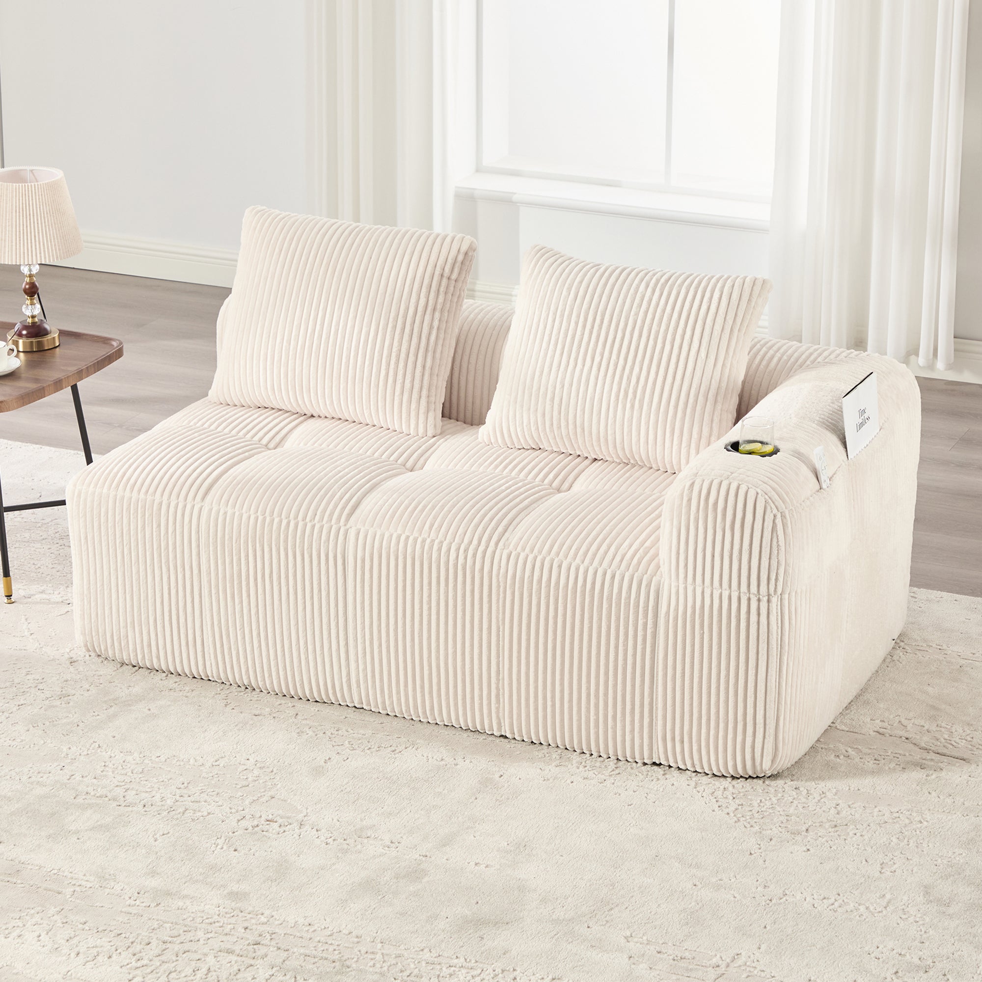 Sofa 158 x 93 x 61 cm, tkanina, do salonu, do codziennego użytkowania, funkcjonalny element wyposażenia