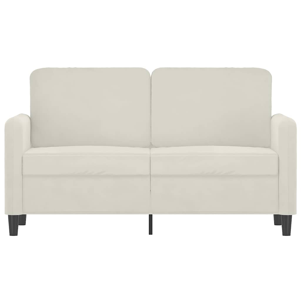 Sofa 2-osobowa, kremowy, 120 cm, tapicerowana aksamitem