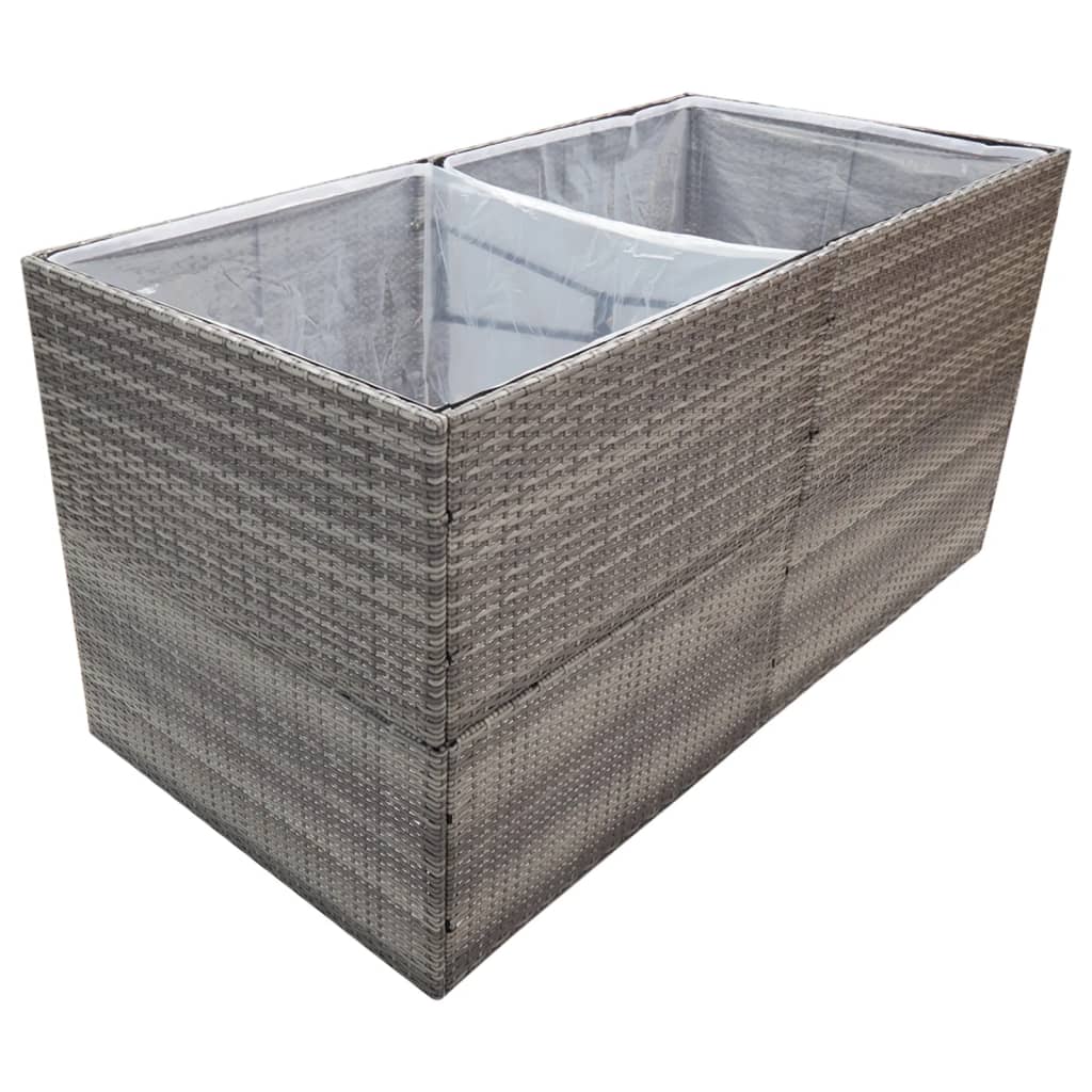 Donica ogrodowa, szara, 157x80x80 cm, rattan PE