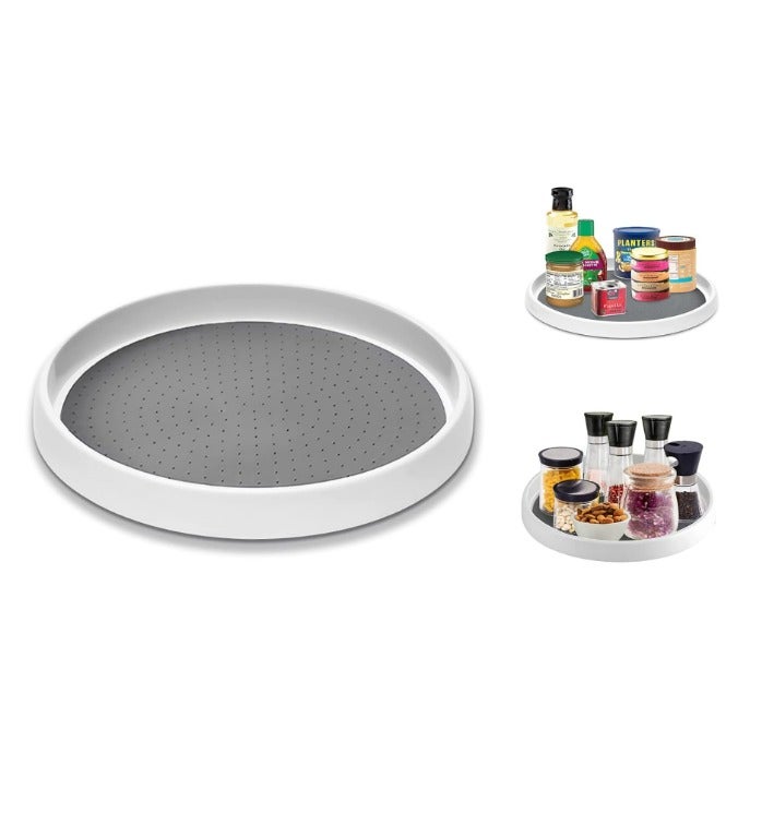 Obrotowa taca 360° na przyprawy kuchenne, idealna do szafek lodówkowych, 30 cm.