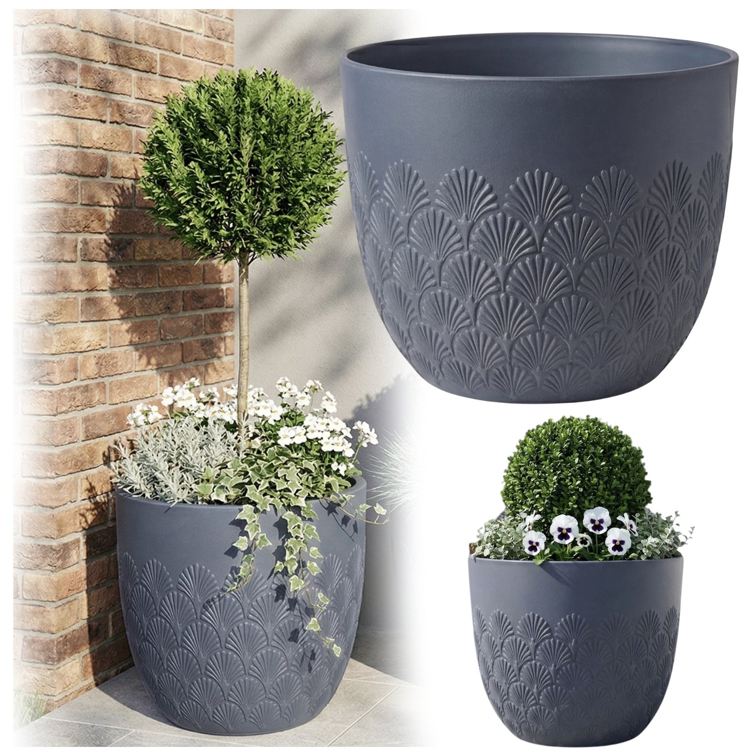 Donica Melody 35,6x35,6x30,5 cm wewnętrzna i zewnętrzna niebieska
