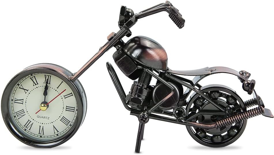 Kreatywna retro zegarek motocyklowy model Żelazo Sztuka nowoczesna Dom Biuro dekoracja Ozdoby Prezent dla ojca Mężczyzny Miłośnika motocykli