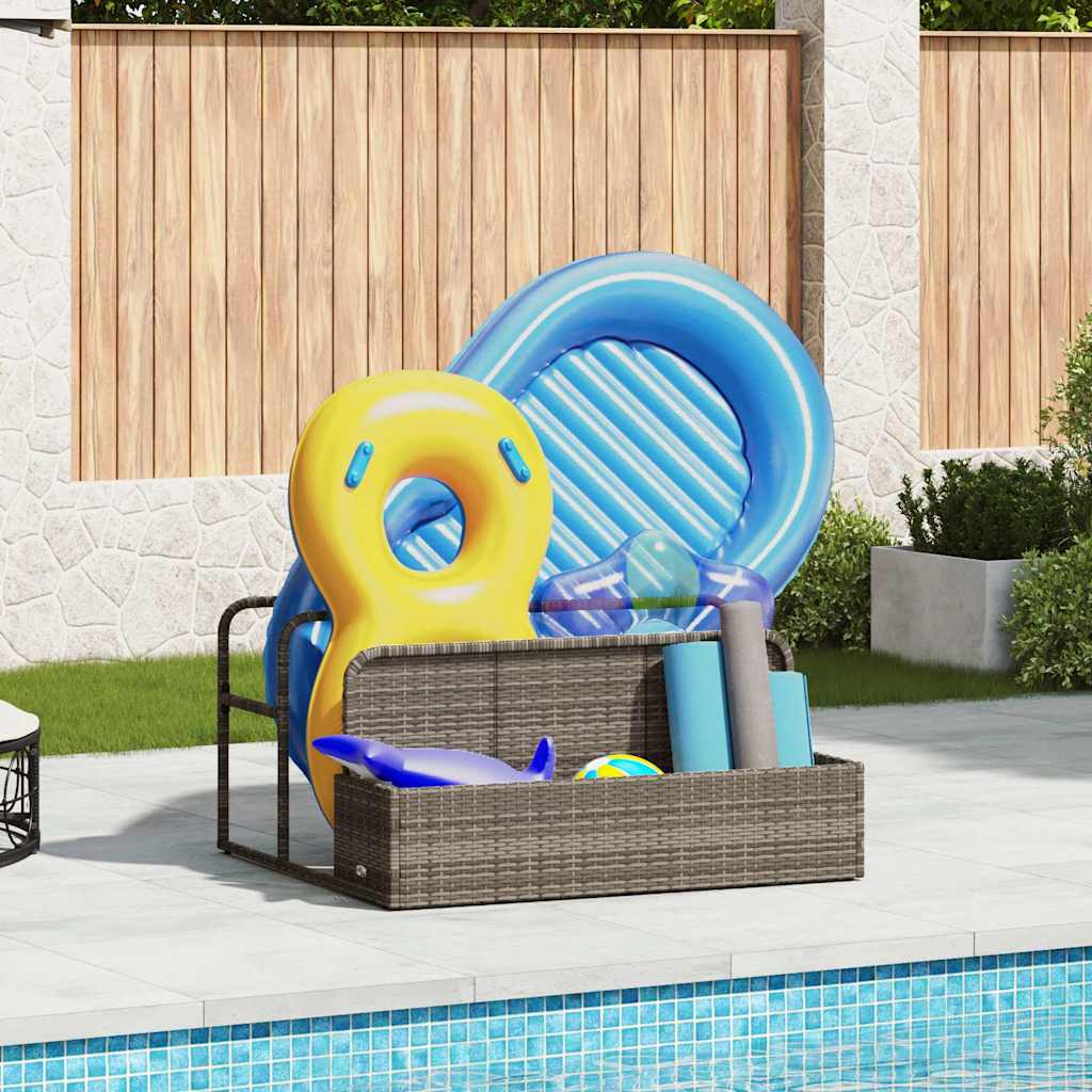 Poolside Float Storage Szary 110x100x57 cm Polirattan vidaXL