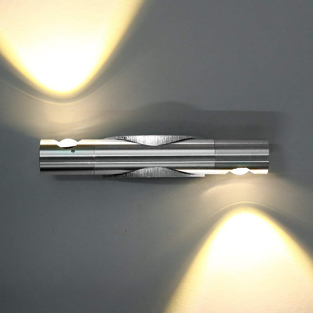Nowoczesna lampa ścienna LED 6W do wnętrz z możliwością obrotu o 360 stopni, wykonana z aluminium, regulowane oświetlenie do sypialni, salonu.