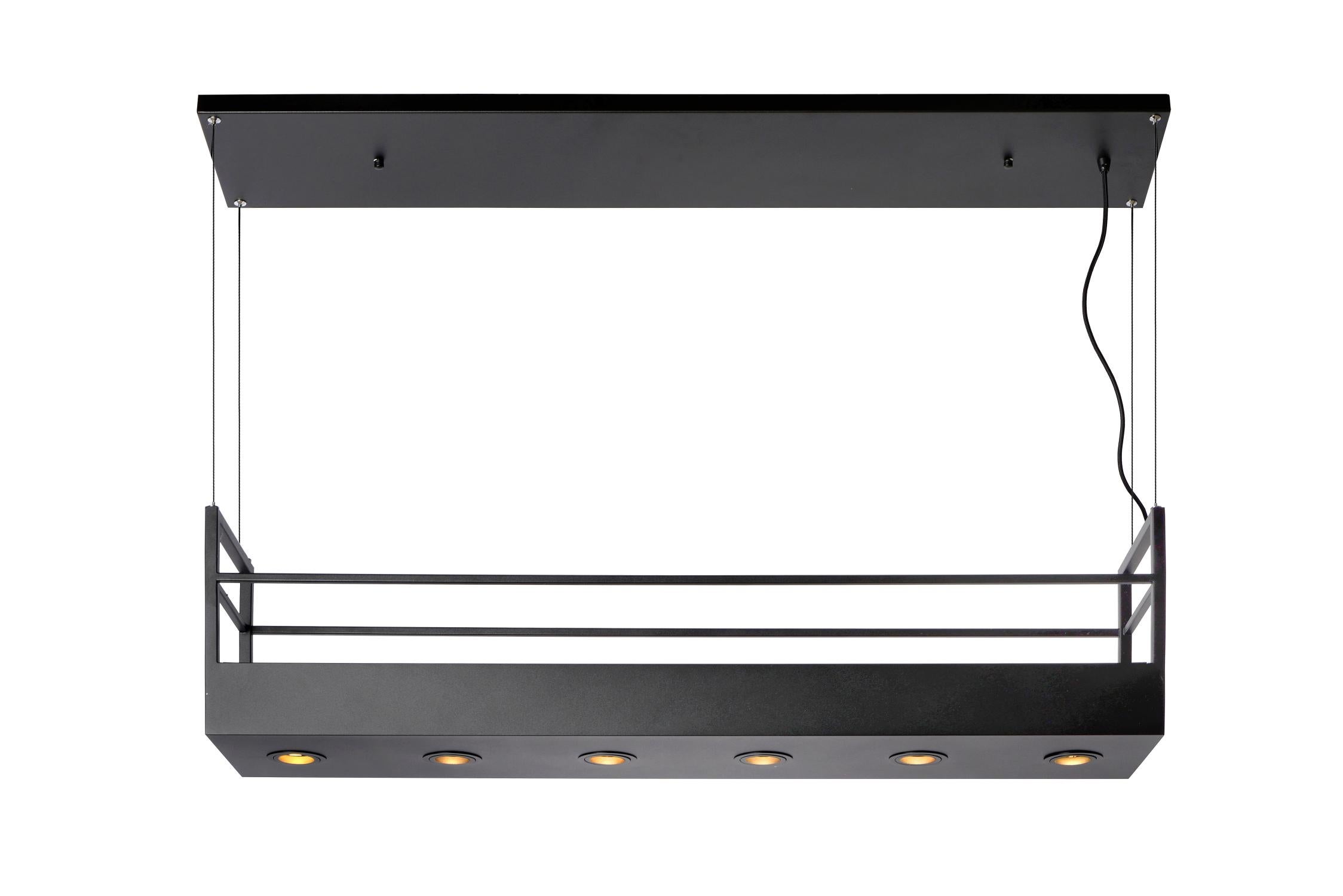 Lampa wisząca MIRAVELLE czarna 6 x GU10 x 40W wym:160x112x22cm Lucide