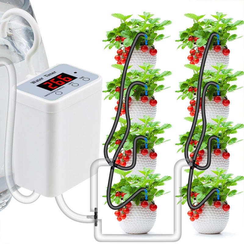 Inteligentny system nawadniania kropelkowego, automatyczny zestaw do podlewania 8 roślin doniczkowych, programowalny opryskiwacz.