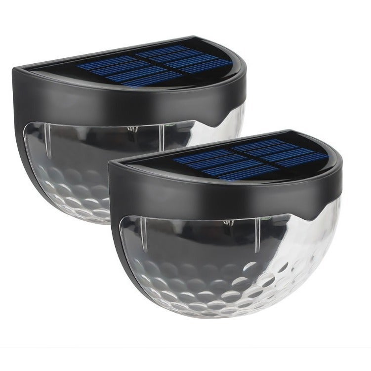 Zestaw 2 lamp solarnych LED, 6 lamp do ogrodu, zewnętrzne oświetlenie o ciepłej barwie, lampa ogrodzeniowa z panelem słonecznym