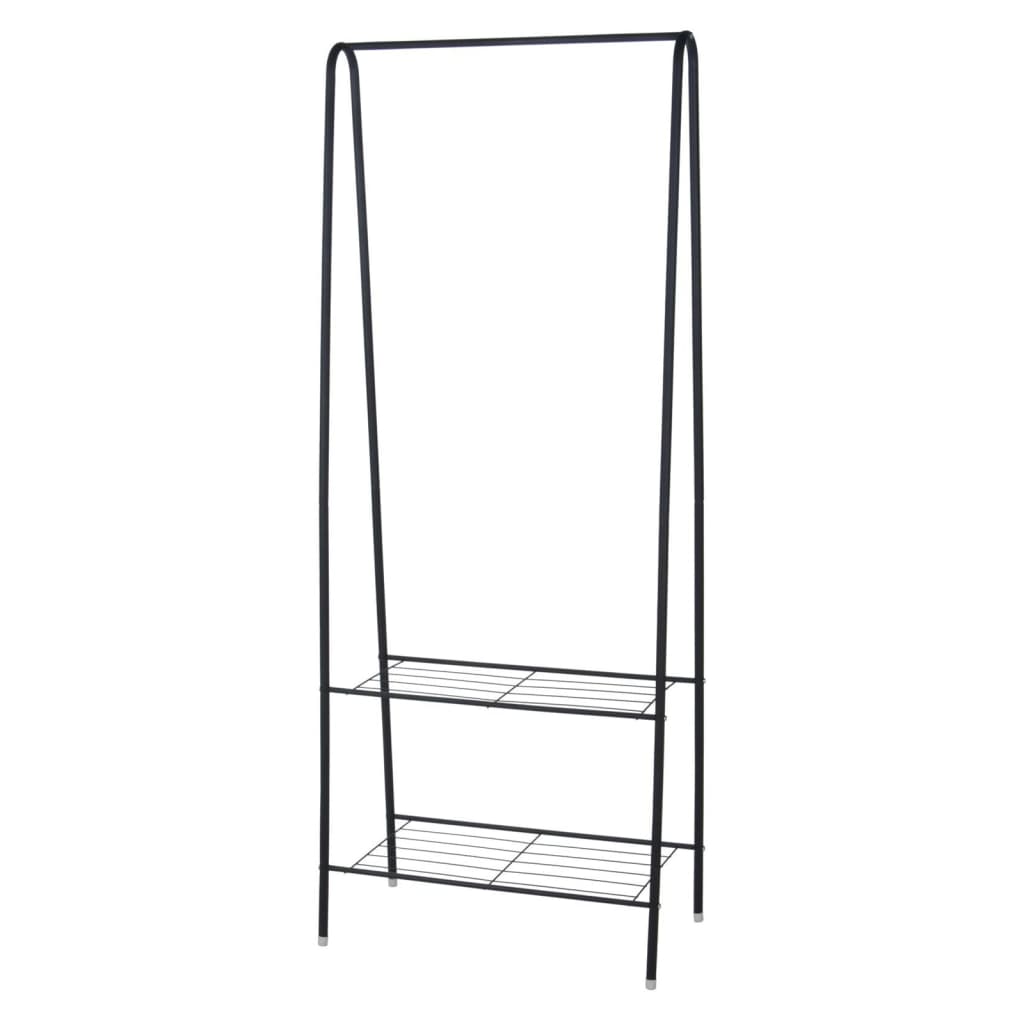 Wieszak na ubrania stojący z 2 półkami Excellent Houseware 60x34x151 cm czarny