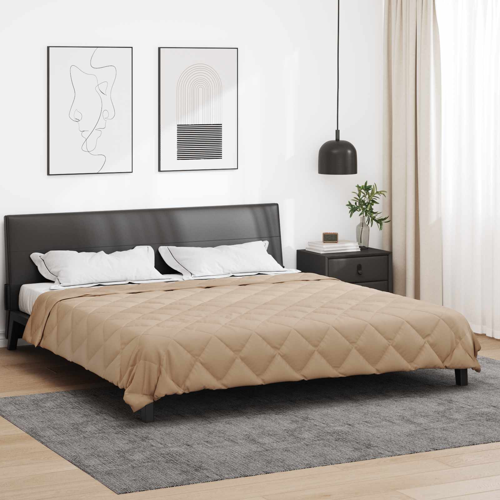 Kołdra na cały rok Ciemnoszary 220 x 240 cm Mikrofibra vidaXL