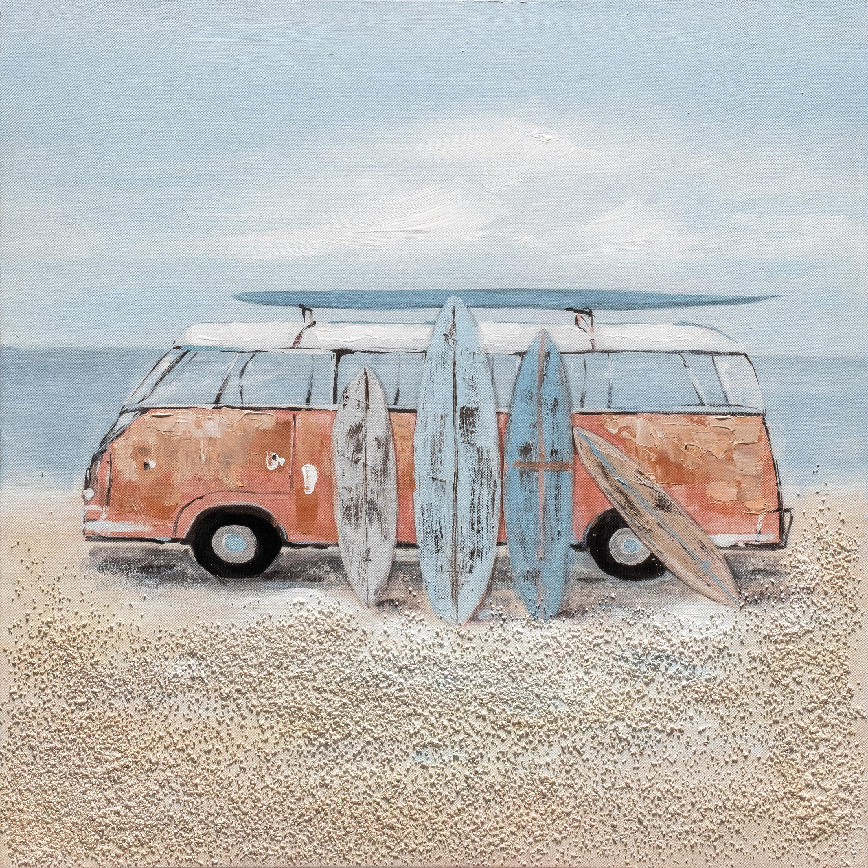 Obraz na płótnie Van Surf, wielokolorowy, 60 x 60 cm