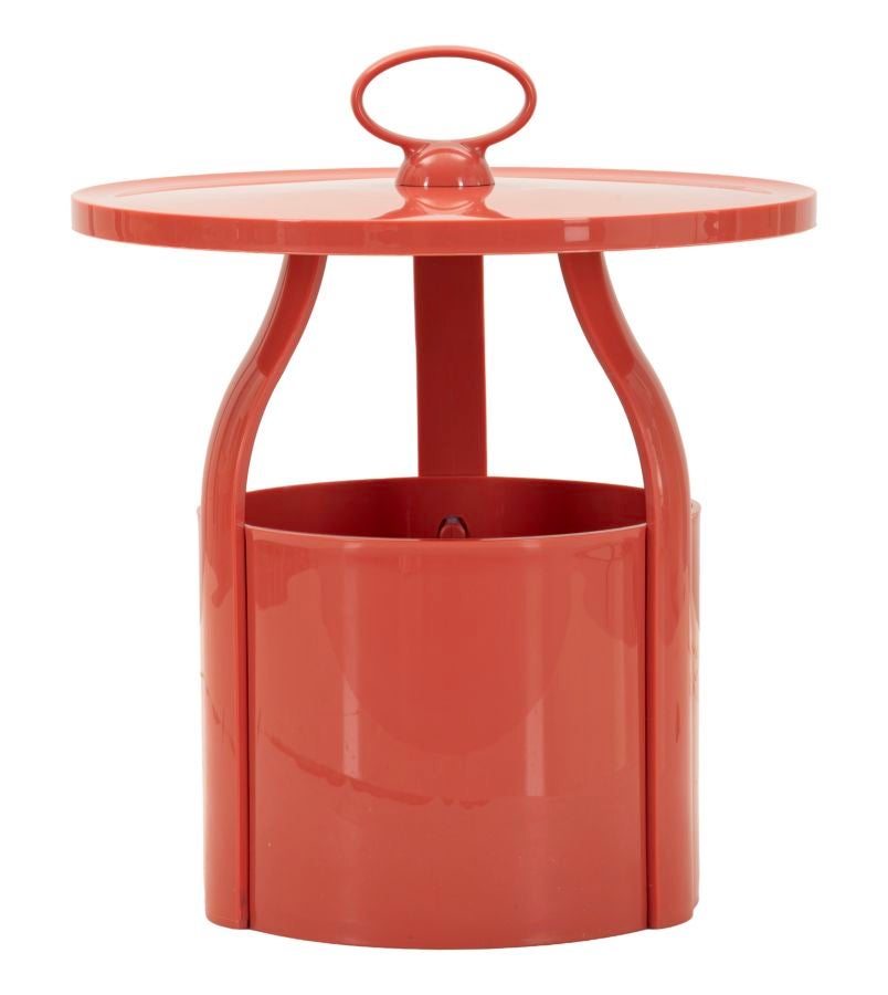 Stolik kawowy z polipropylenu Iris Red Ø 44x43 cm – kompaktowy, nowoczesny stolik kawowy o wyrazistym designie – kolekcja Iris