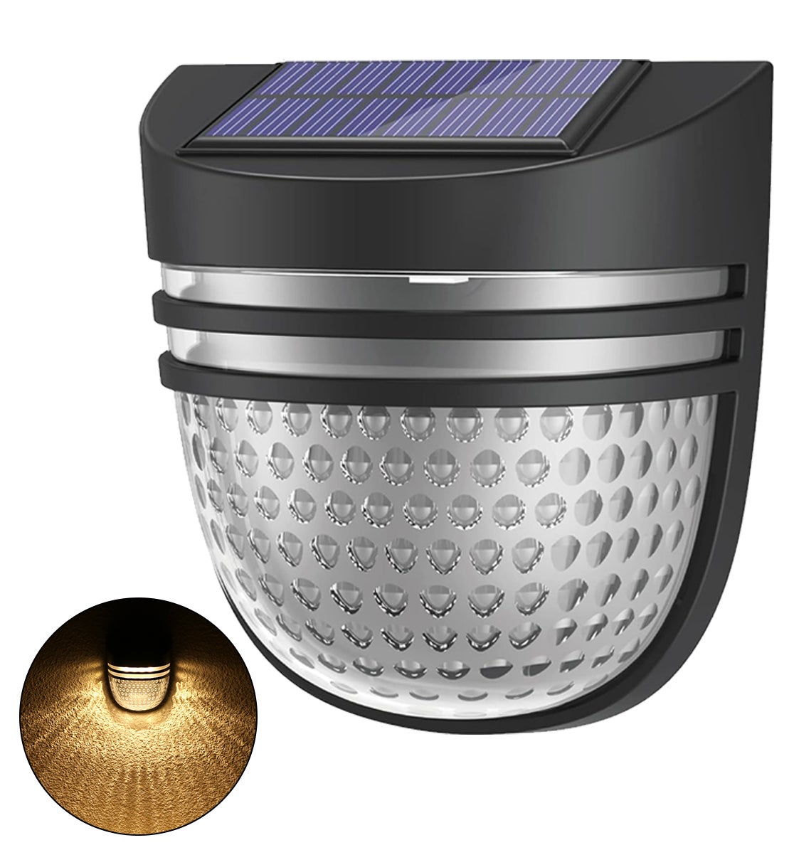 Lampy solarne na zewnątrz, wodoodporne lampy ścienne solarne, lampa solarna na ogrodzenie z funkcją oddychania/tryb stały do ogrodu, podwórka, patio