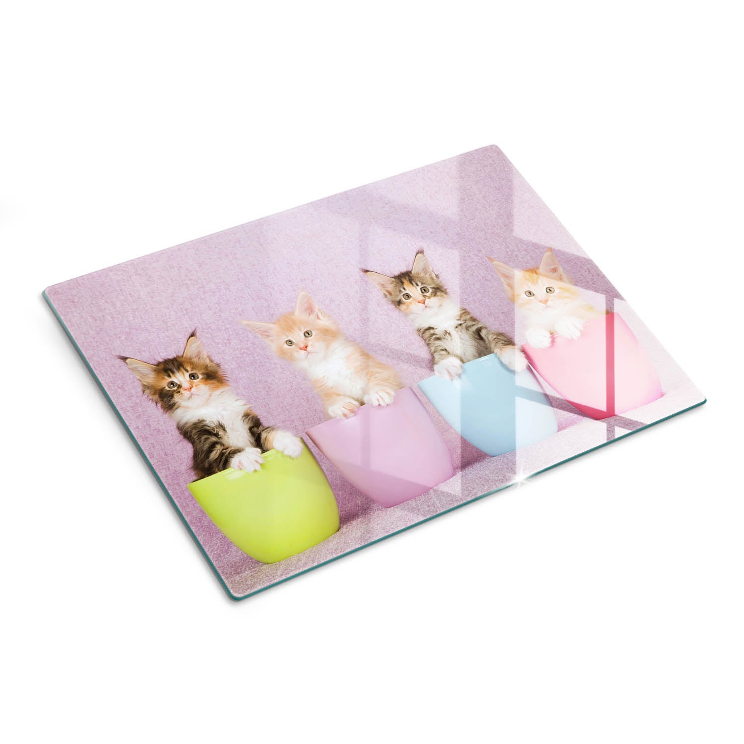 Deska kuchenna z hartowanego szkła dekoracyjnego - Kociaki - 30x40 - Tulup