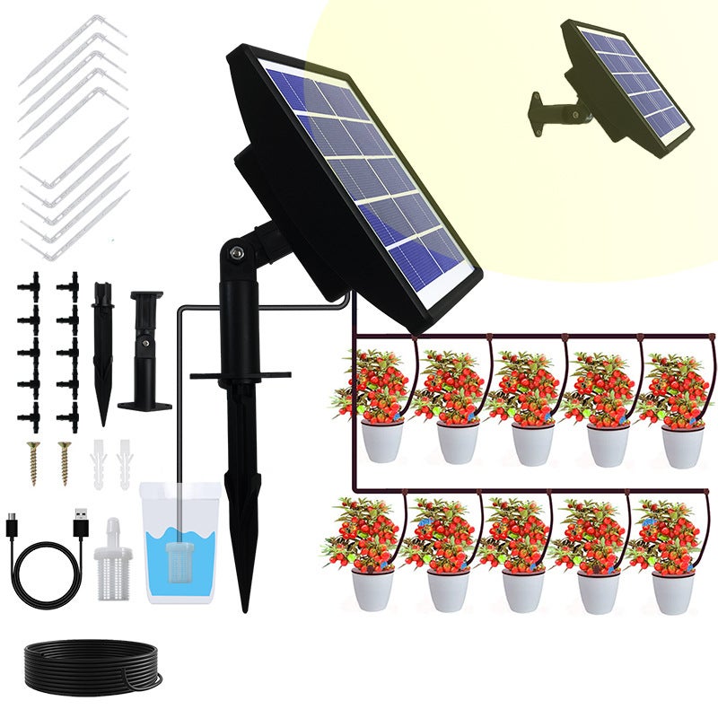Automatyczny solarny system nawadniania kropelkowego, urządzenie do automatycznego podlewania solarnego (6 trybów synchronizacji)