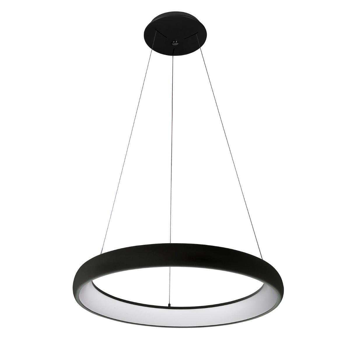 Lampa wisząca świecąca obręcz LED Alessia 50W biała neutralna 2750lm metal czarna wym:120x61x61cm IP20 Italux