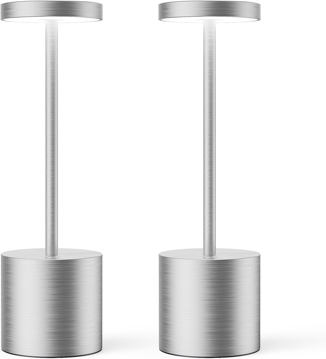 Zestaw 2 bezprzewodowych lamp stołowych, akumulatorowych, zasilanych bateryjnie, lamp stołowych LED, zasilanych bateryjnie 1800 mAh, ściemnianych, odp
