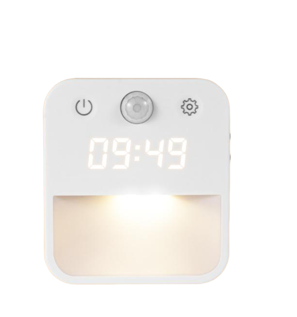 Lampa z czujnikiem ruchu typu plug-in o mocy 1,2 W, inteligentne nocne światło podczerwone z timerem i funkcją ściemniania w trzech kolorach.