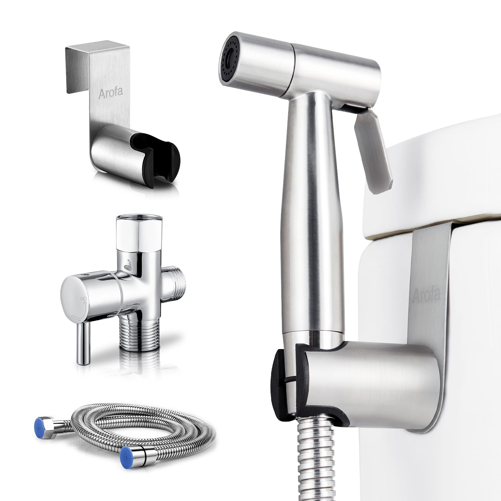 Zestaw higieny WC. Króciec 3-drożny + Prysznic ABS + Wąż 1,2m + Uchwyt
