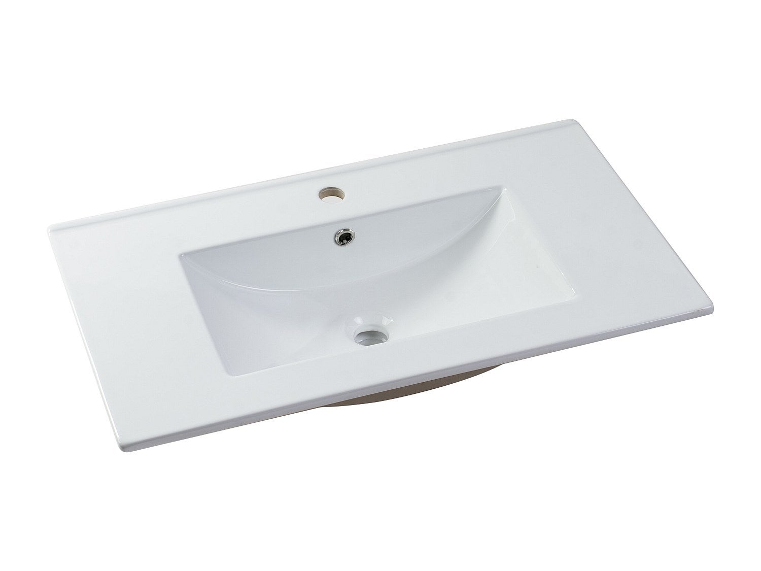 Prostokątna biała umywalka ceramiczna - 81 x 46,5 cm - MOTIAC