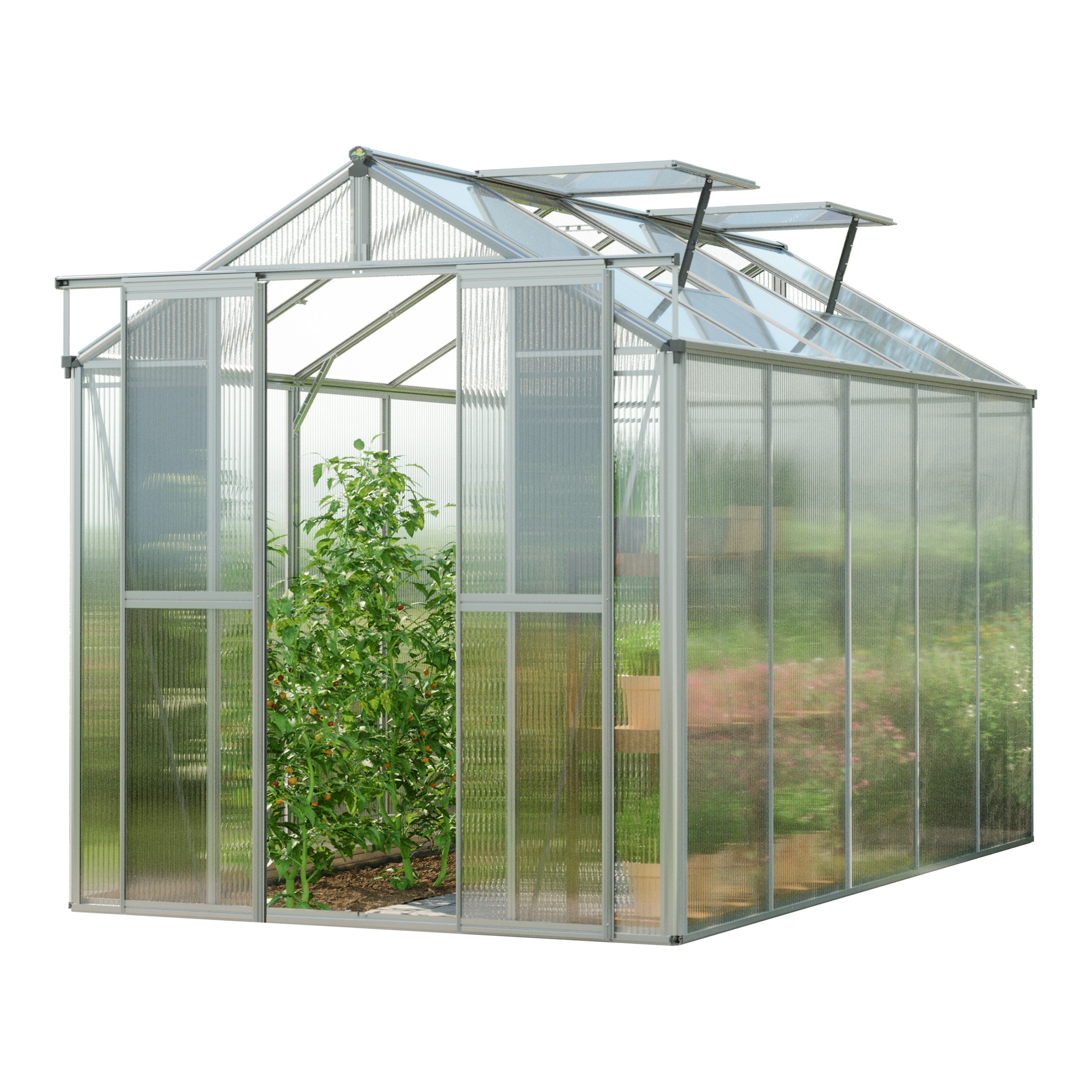GFP Szklarnia Picco 5 – rama aluminiowa – 179 x 322 cm – poliwęglan 6 mm