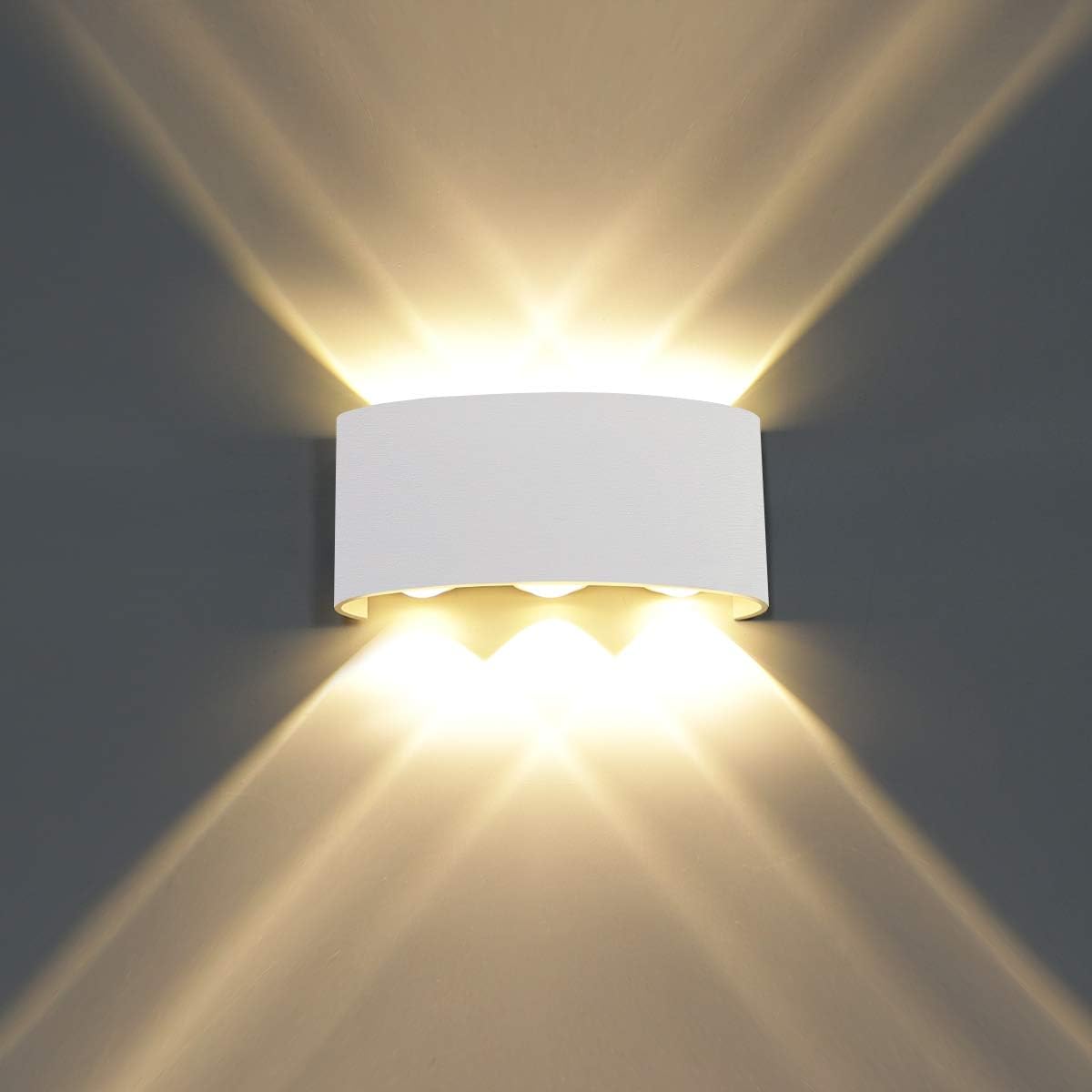 Nowoczesna lampa ścienna LED, oświetlenie pionowe, wodoodporna, aluminium, do wewnątrz i na zewnątrz, 6 W, ciepła biel.