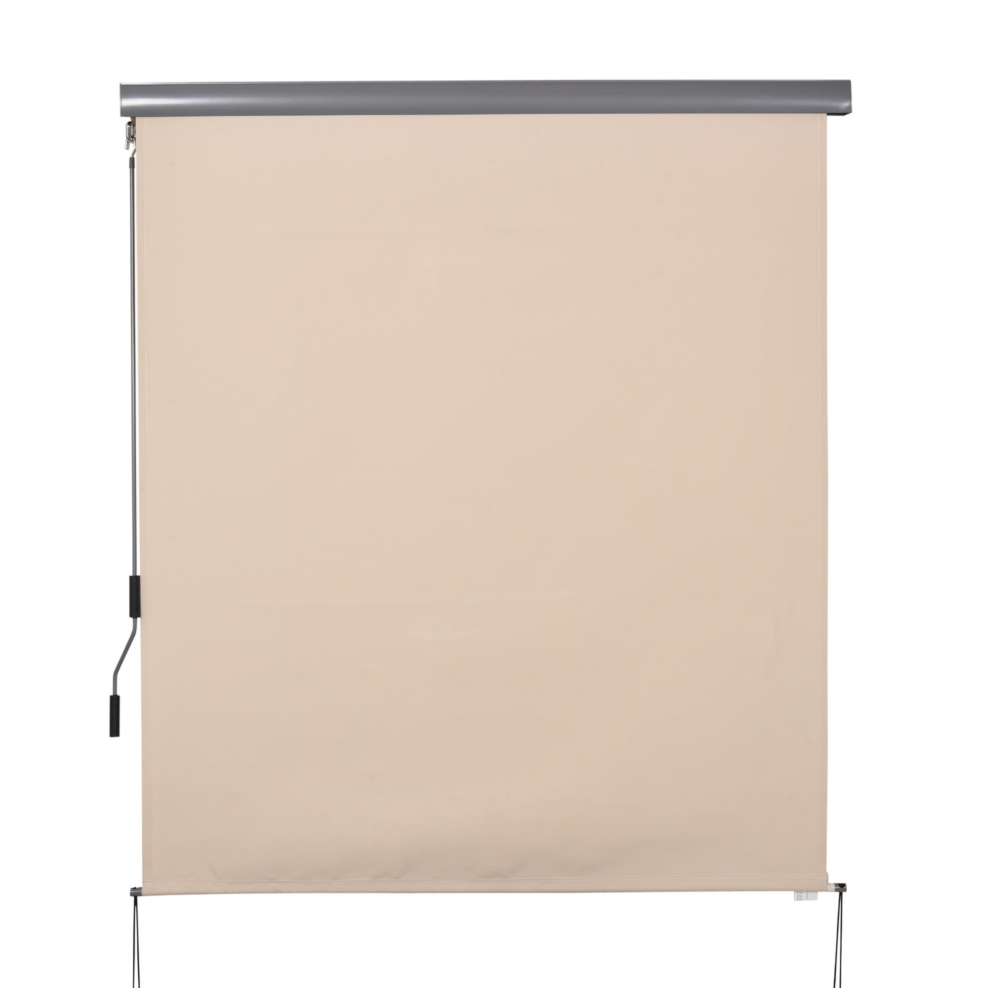 Roleta zewnętrzna 2,5 x 1,6 m z korbą, aluminium i poliester 280 g/m², ochrona UV50+, kremowa