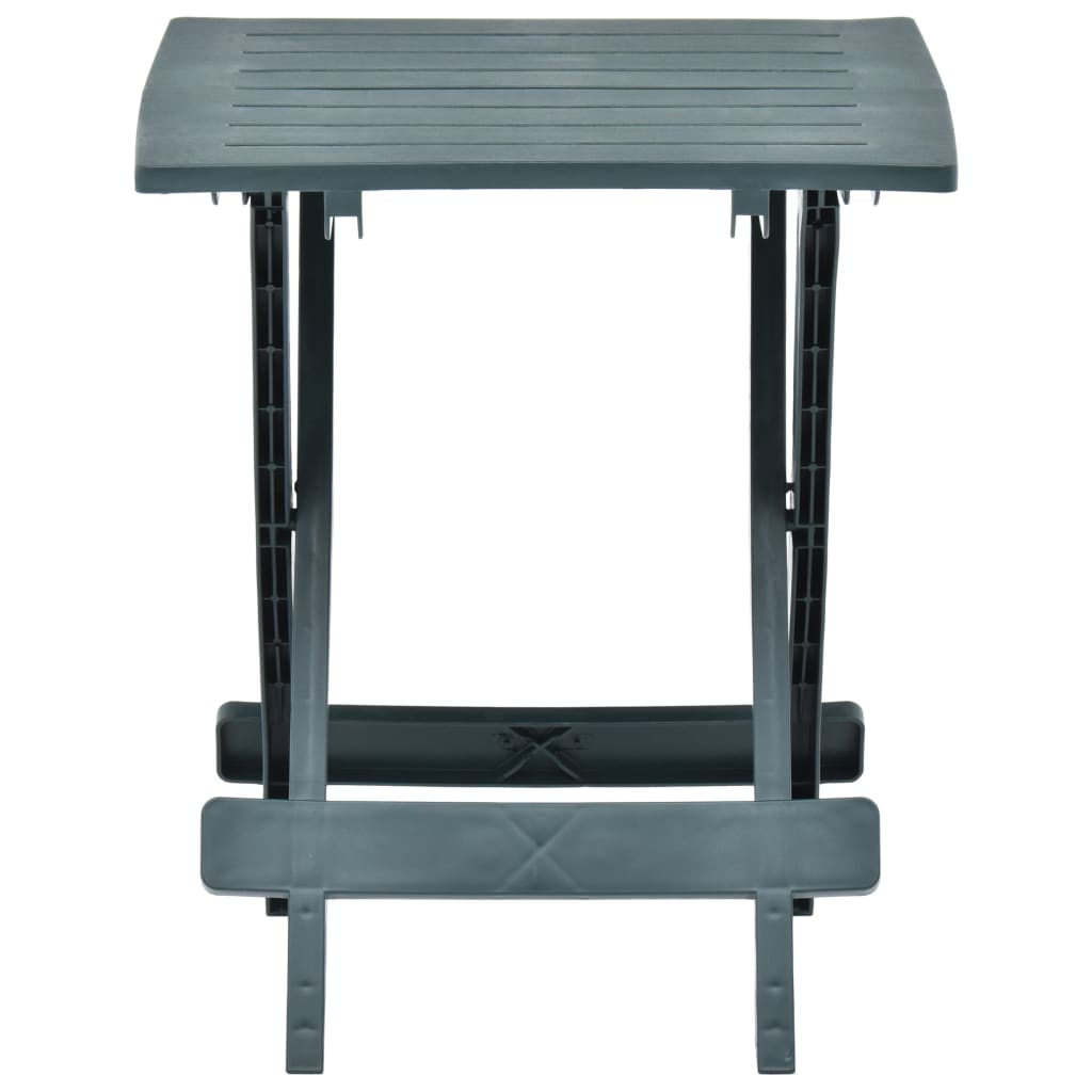 Mesa dobrável de plástico verde para jardim 45x43x50 cm