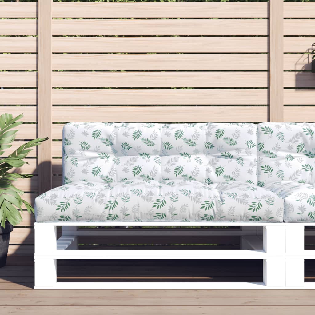 Poduszka na palety, wzór w liście, 120x40x12 cm, tkanina vidaXL