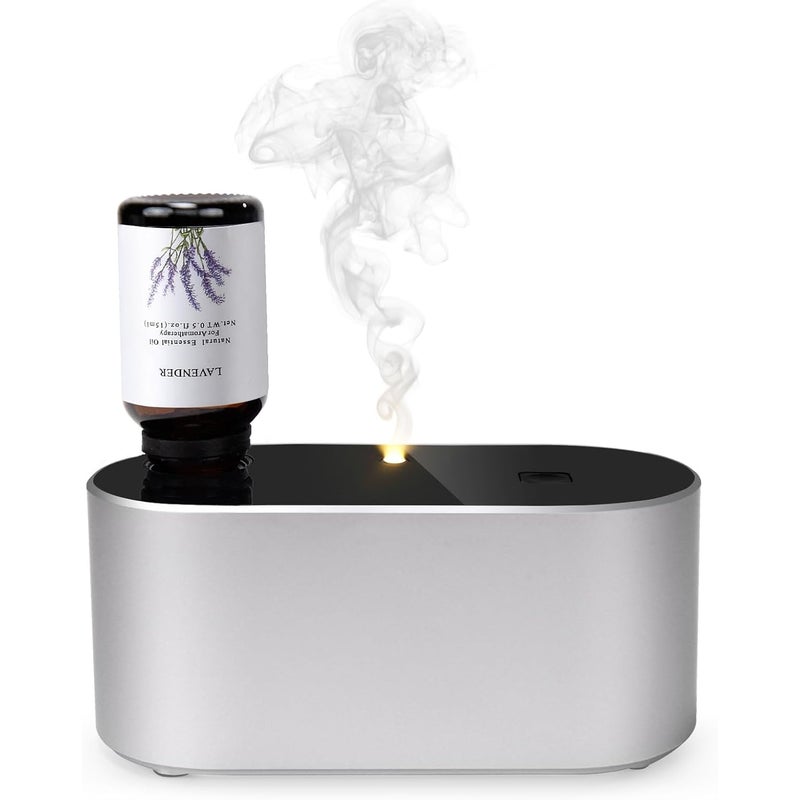 Dyfuzor olejków eterycznych bez wody – dyfuzor aromaterapeutyczny – mini przenośny – z 3 trybami rozpylania – start cyklu – srebrny