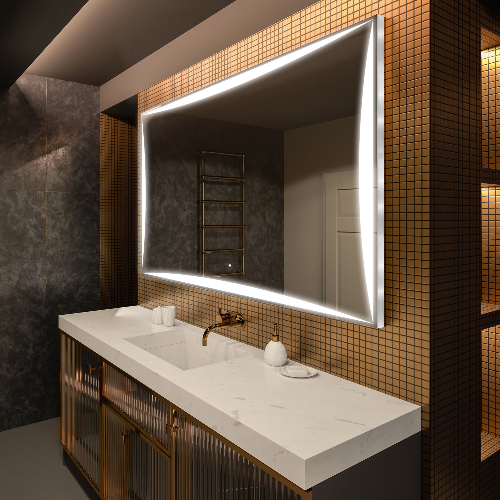 Lustro Premium z podświetleniem LED do łazienki (170x70 cm) Podświetlane lustro LED z podświetleniem dotykowym
