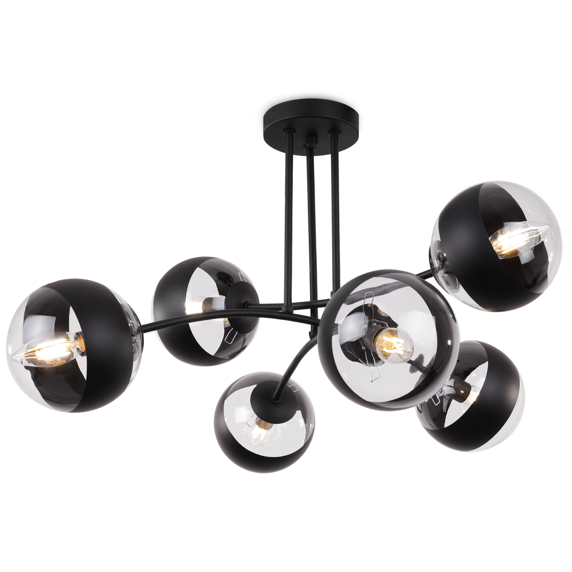 Lampa sufitowa wisząca Light Home LH Toledo 6x E14 40W czarny