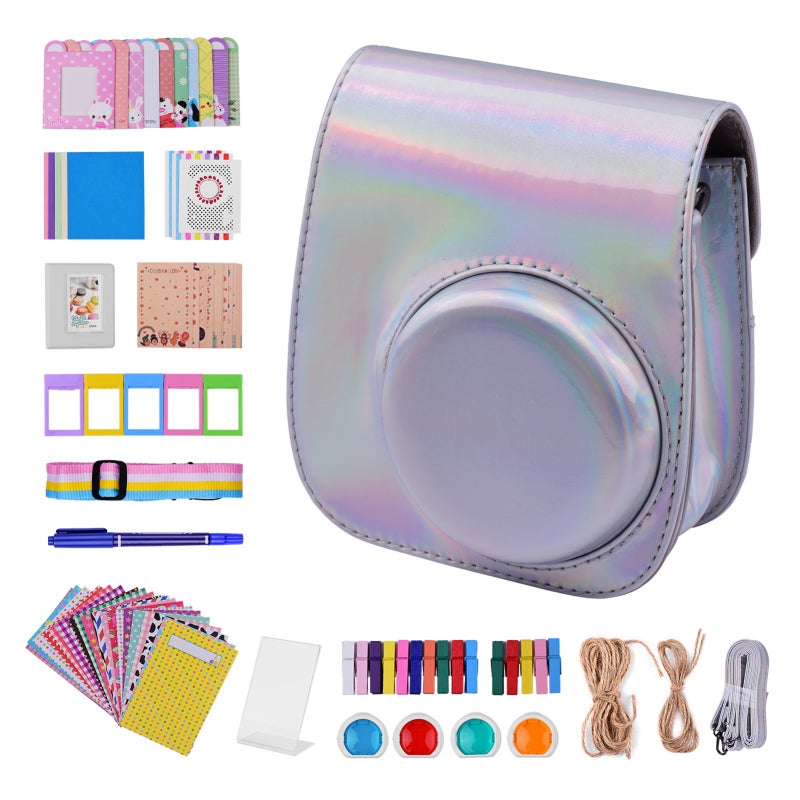Zestaw 12w1 Instax Mini 11: torba, pasek, album, klipsy, ramka, naklejki.