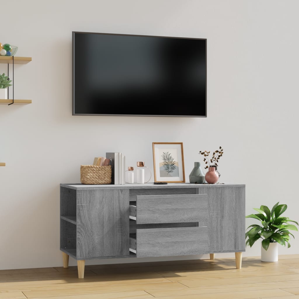 Szafka pod TV, szary dąb sonoma, 102x44,5x50 cm vidaXL