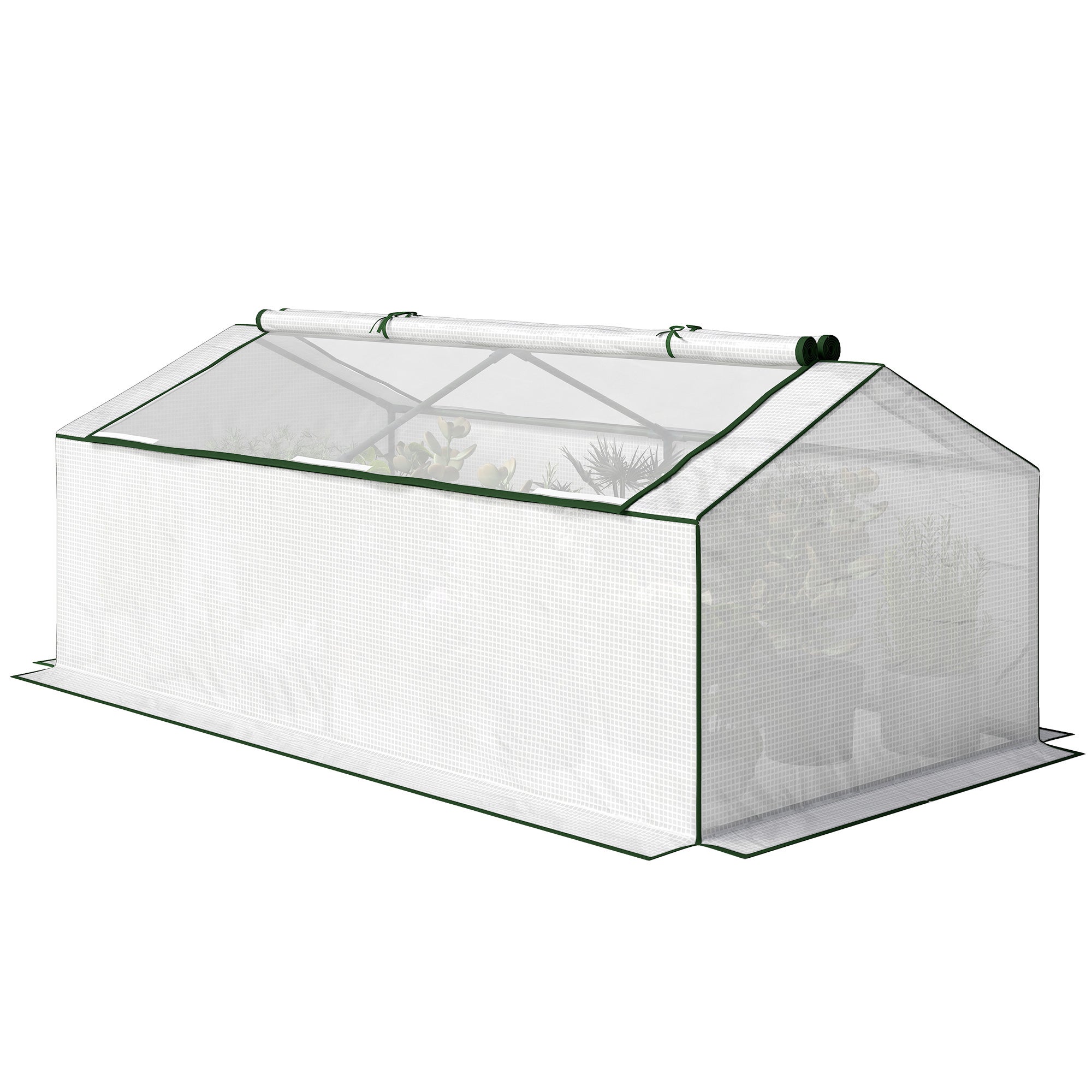 Szklarnia z oknem, folia PE, aluminiowa szklarnia zimowa, ogrzewana szklarnia 180 x 90 x 70 cm biała
