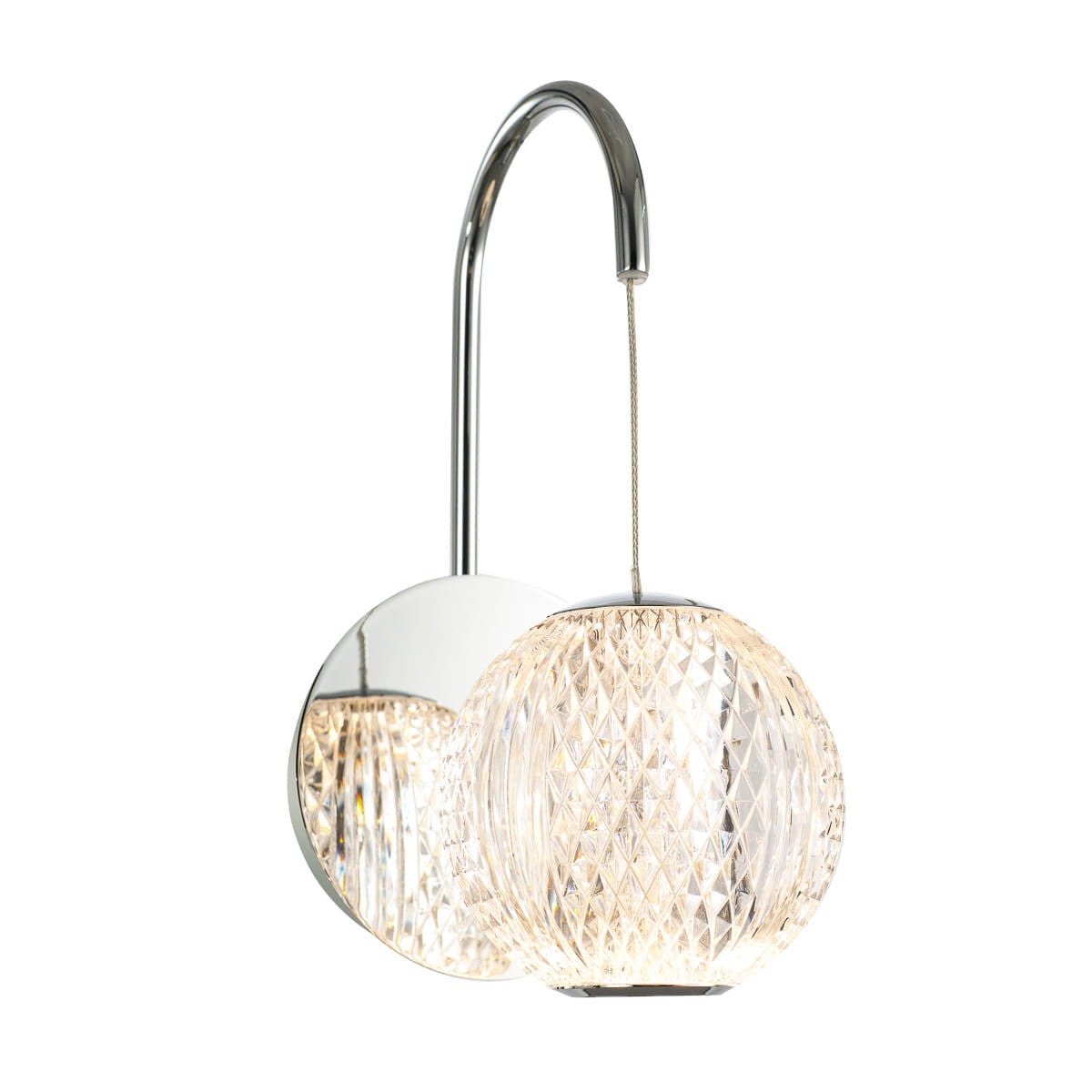Kinkiet ścienny Rosario chromowany przezroczysty LED 4.2W 3200K 280lm styl klasyczny wym: 27 x 12 x 18 cm szkło IP20 Italux