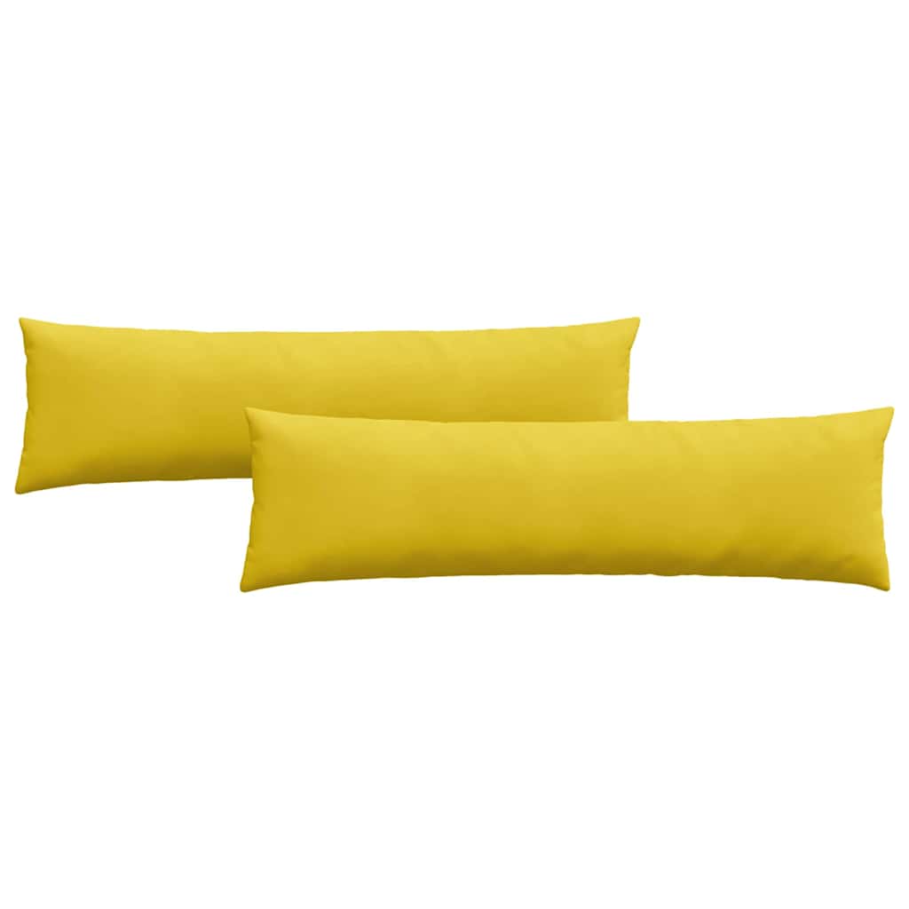 2x Poduszka na Sofę 40x145 cm Sztruksowa z Wypełnieniem Żółta do Salonu