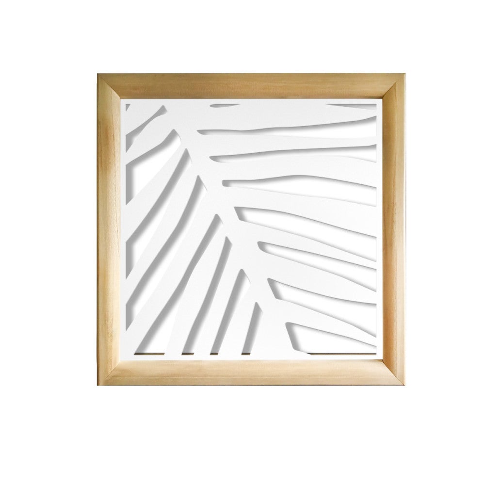 PALMA - Kwadratowe moduły dekoracyjne z drewna i PVC - Rozmiar 48x48 cm - Grubość 47 mm - Kolor wewnętrzny BIAŁY