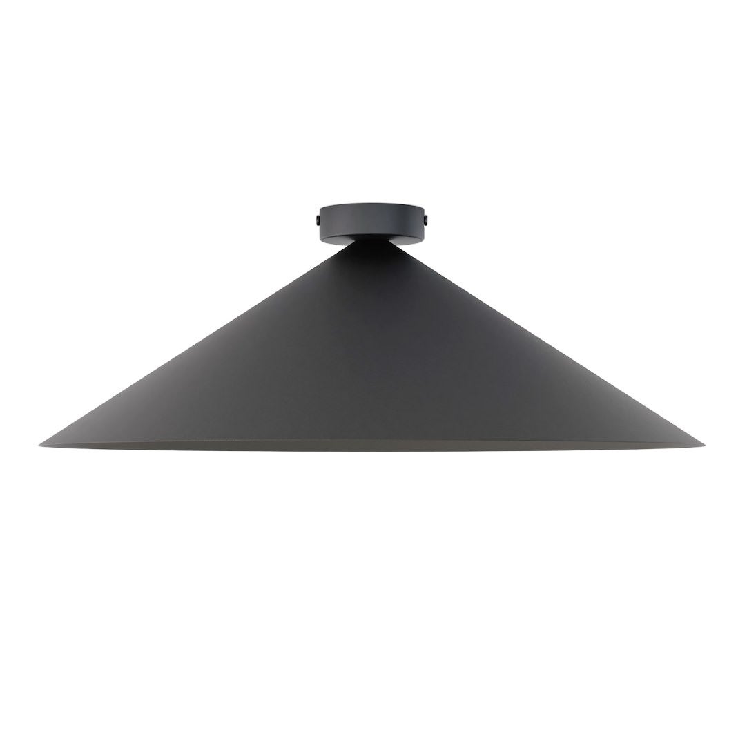 Lampa sufitowa minimalistyczna czarno-grafitowa szklana kula stożek fi50cm 1xE14 10W MONO Emibig