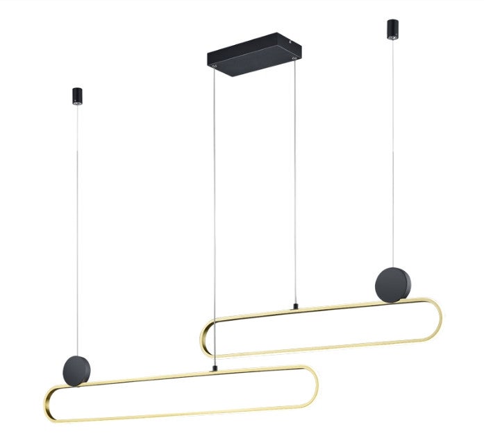 Lampa sufitowa wisząca Grant czarno-złota LED 54W 2700K-6400K 6500lm wym: 150 x 139 x 12 cm metal Trio