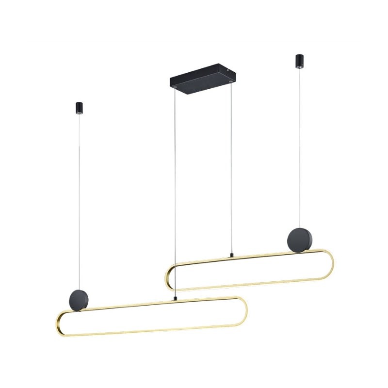 Lampa sufitowa wisząca Grant czarno-złota LED 54W 2700K-6400K 6500lm wym: 150 x 139 x 12 cm metal Trio