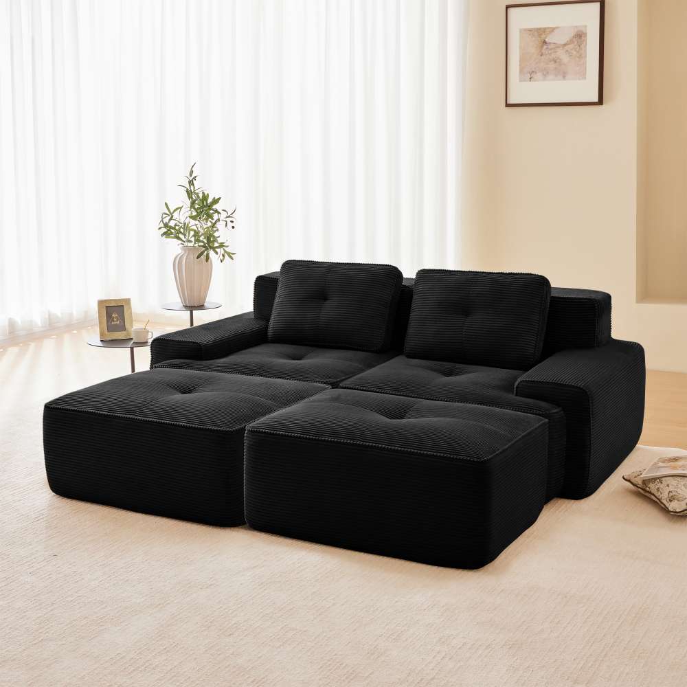 Sofa modułowa U Cloud, 2-osobowa, wygodna, przyjazna zwierzętom, nie wymaga montażu