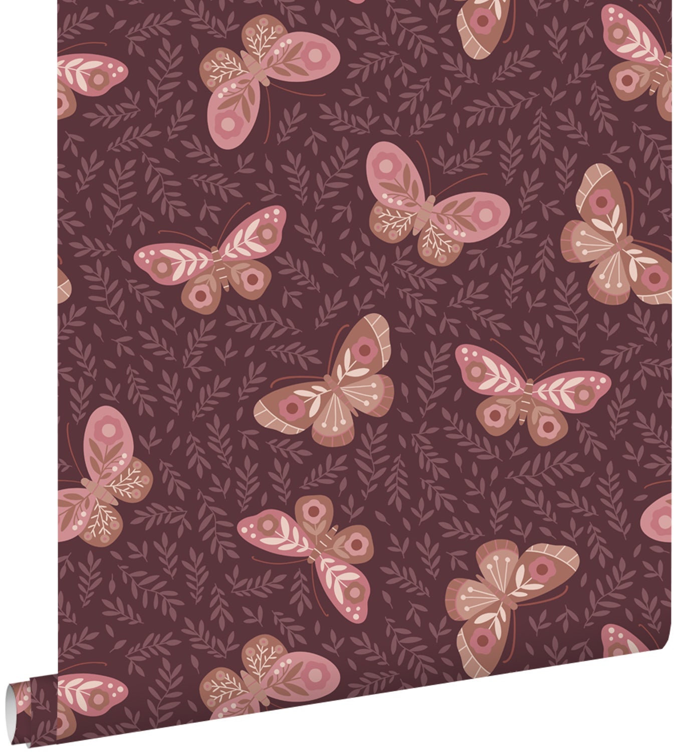 Tapeta motyle ciemny fiolet - 50 x 900 cm - ESTAHOME