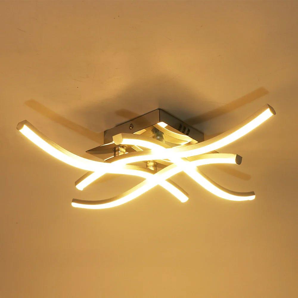 Nowoczesna lampa sufitowa LED, lampa sufitowa wpuszczana 24W, czteropunktowa designerska lampa sufitowa, ciepłe białe światło