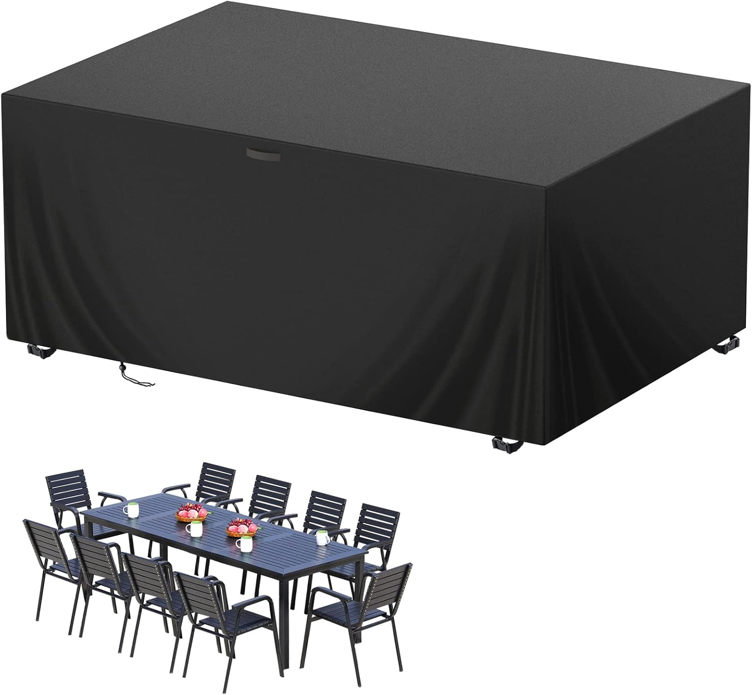 Pokrowiec na meble ogrodowe 242 x 162 x 100 cm 210D Oxford Pokrowiec na stół ogrodowy Wodoodporny pokrowiec na meble ogrodowe Wiatroodporny